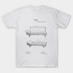 Sofa bed Vintage Patent Hand Drawing T-Shirt